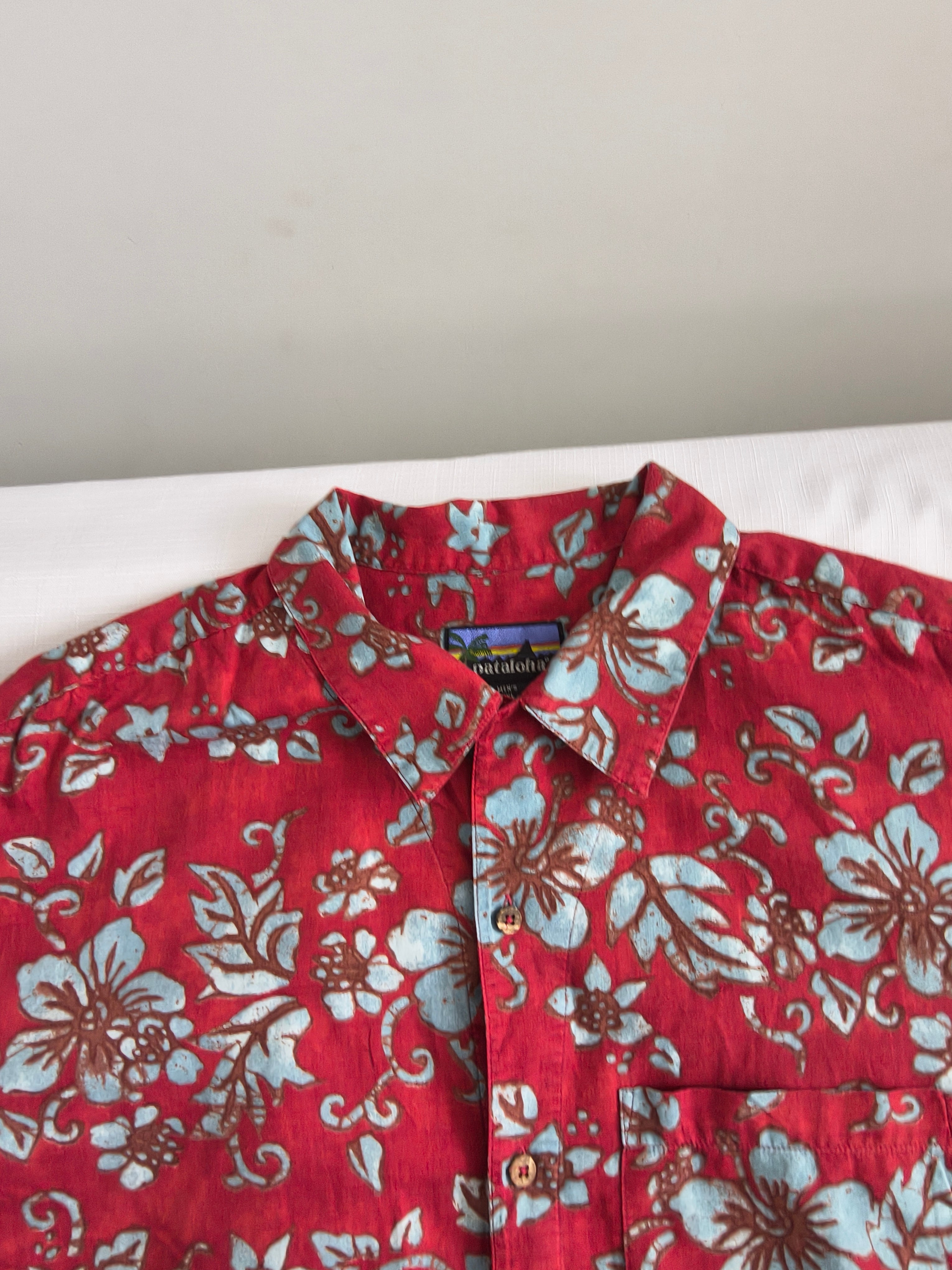 Patagonia Pataloha Koszula Hawajska Męska Czerwona | Vintage | Rozmiar XXL