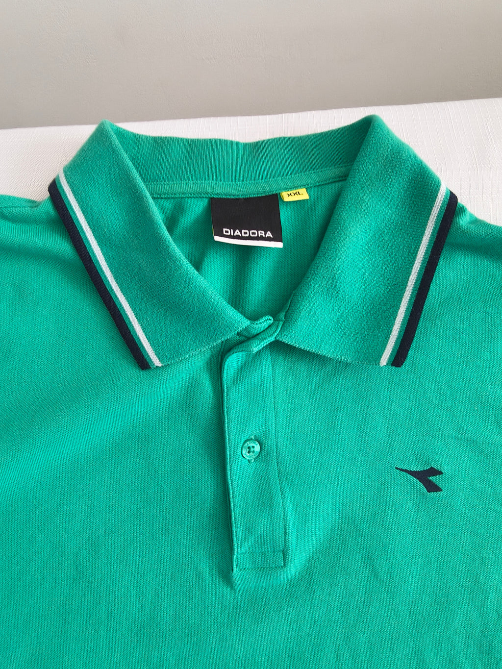 Diadora Koszulka Polo Męska Zielona | Vintage | Rozmiar XXL