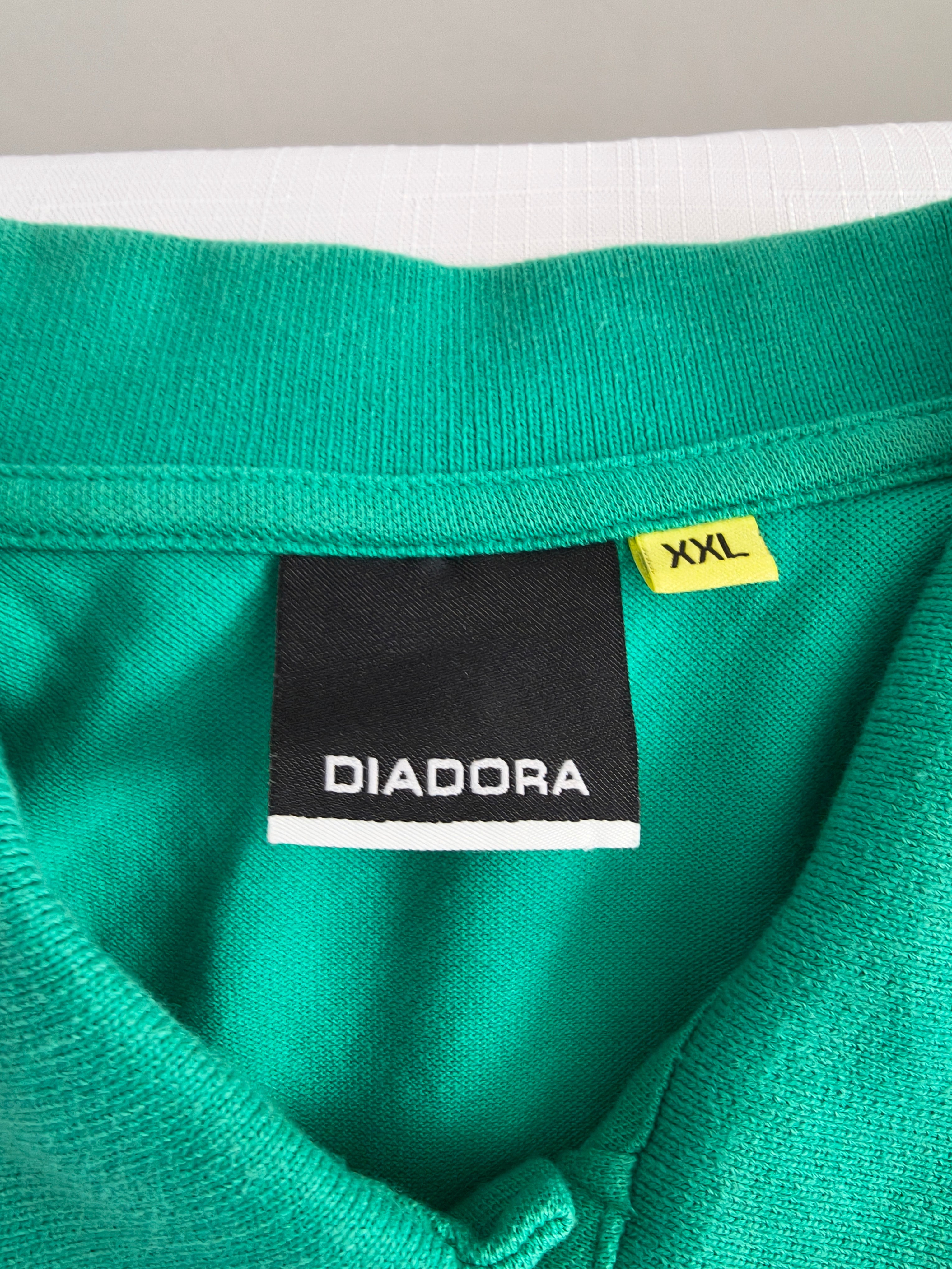 Diadora Koszulka Polo Męska Zielona | Vintage | Rozmiar XXL
