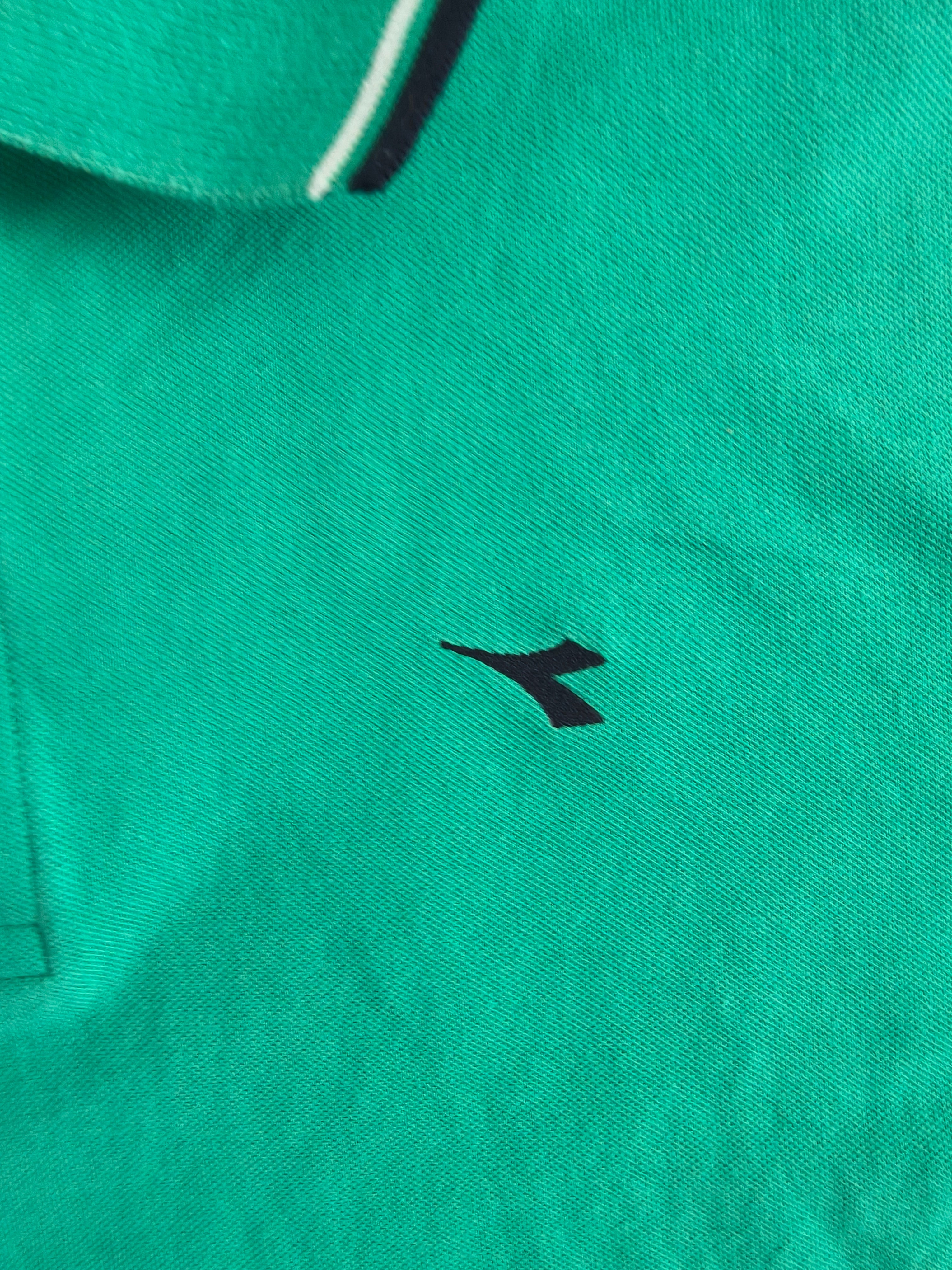 Diadora Koszulka Polo Męska Zielona | Vintage | Rozmiar XXL