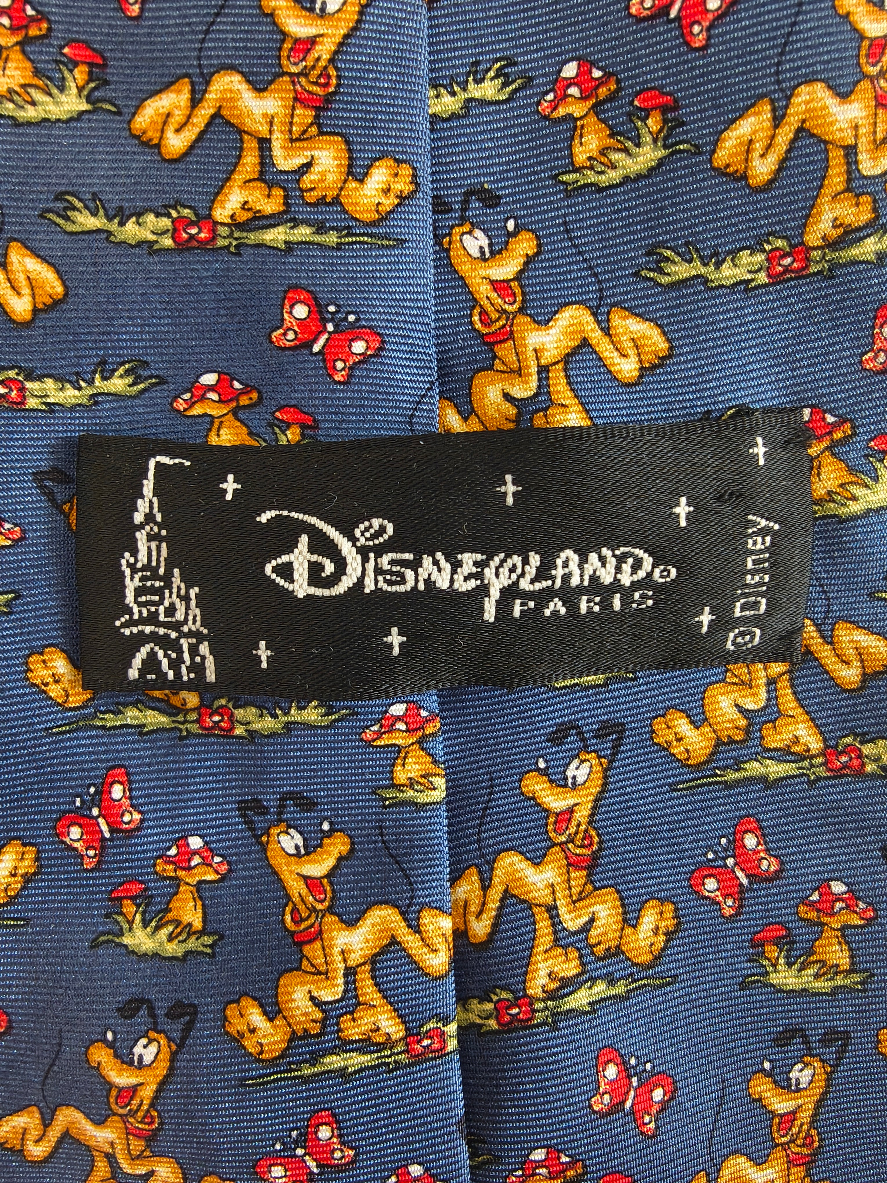 Krawat Disney Pluto | 100% Jedwab | Hand Made | Made in France | Vintage
