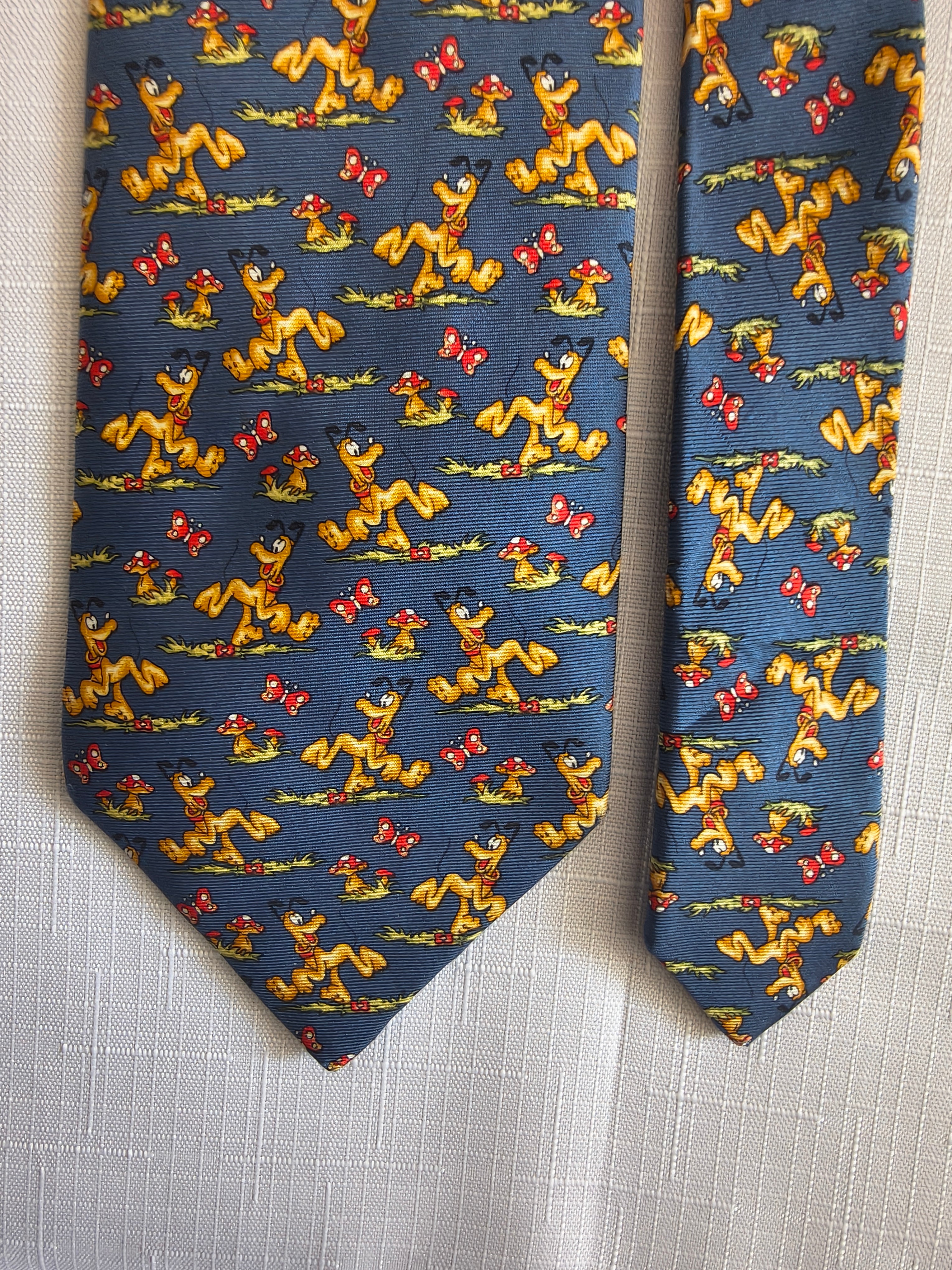 Krawat Disney Pluto | 100% Jedwab | Hand Made | Made in France | Vintage