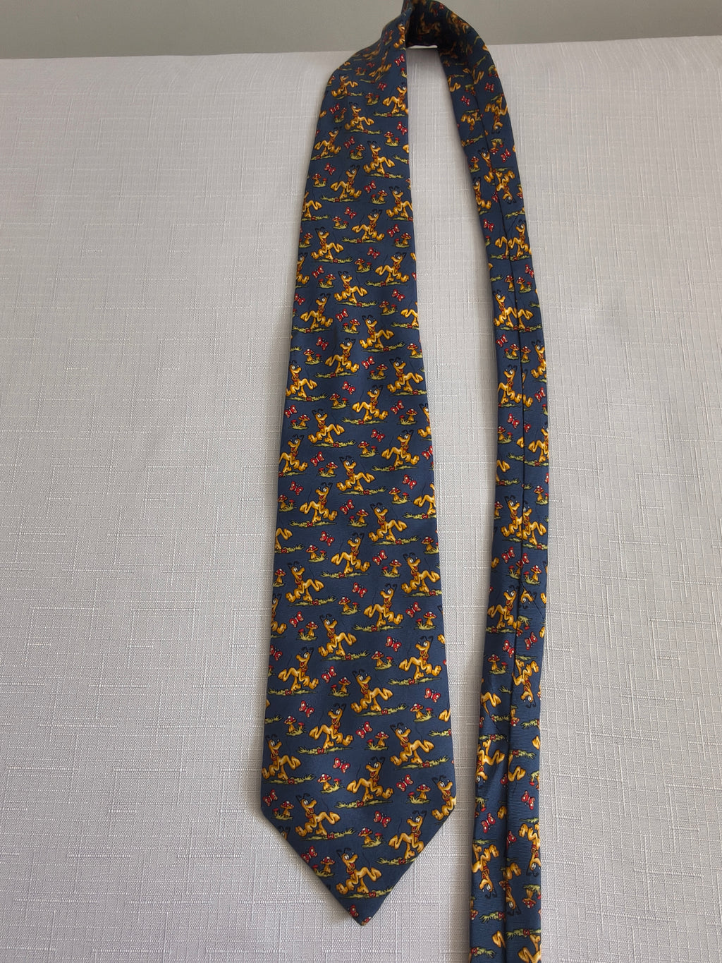 Krawat Disney Pluto | 100% Jedwab | Hand Made | Made in France | Vintage