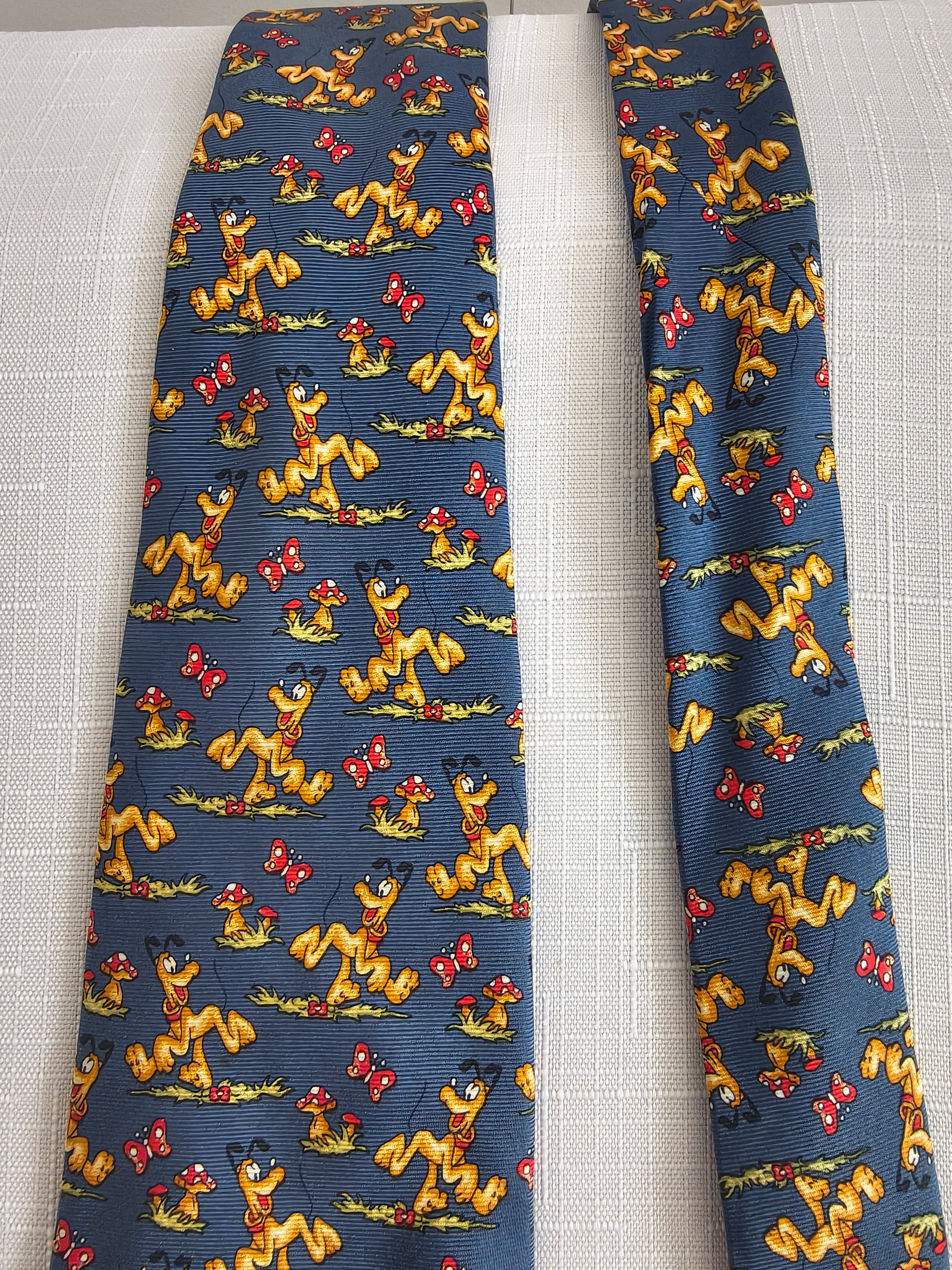 Krawat Disney Pluto | 100% Jedwab | Hand Made | Made in France | Vintage