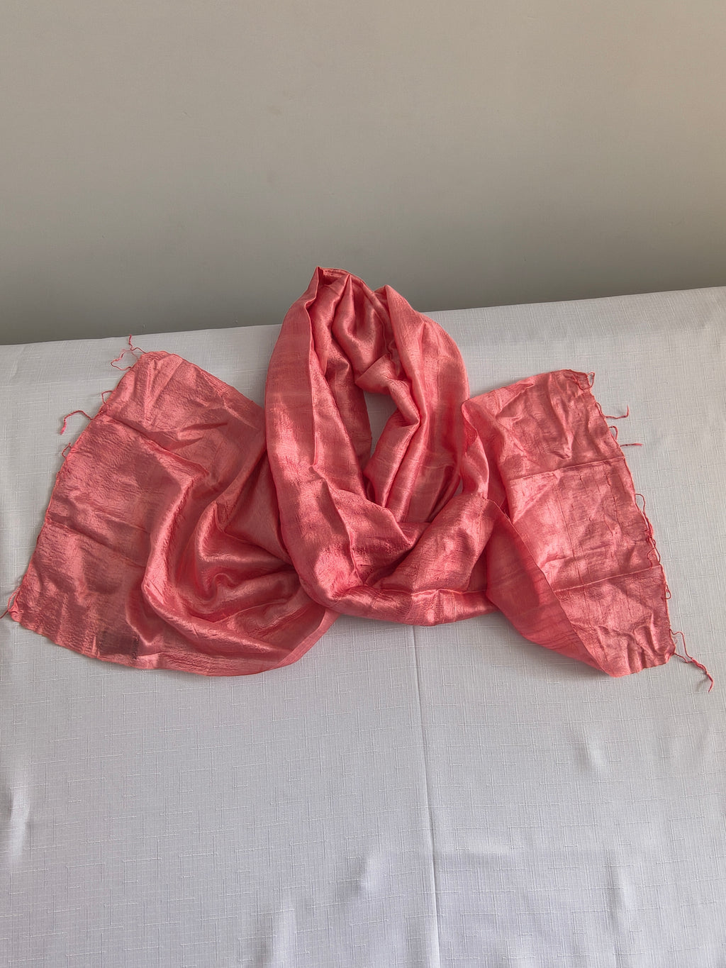Apaszka Jedwabna Łososiowa | 100% Pure Natural Silk | Fisher's International | 30x177cm