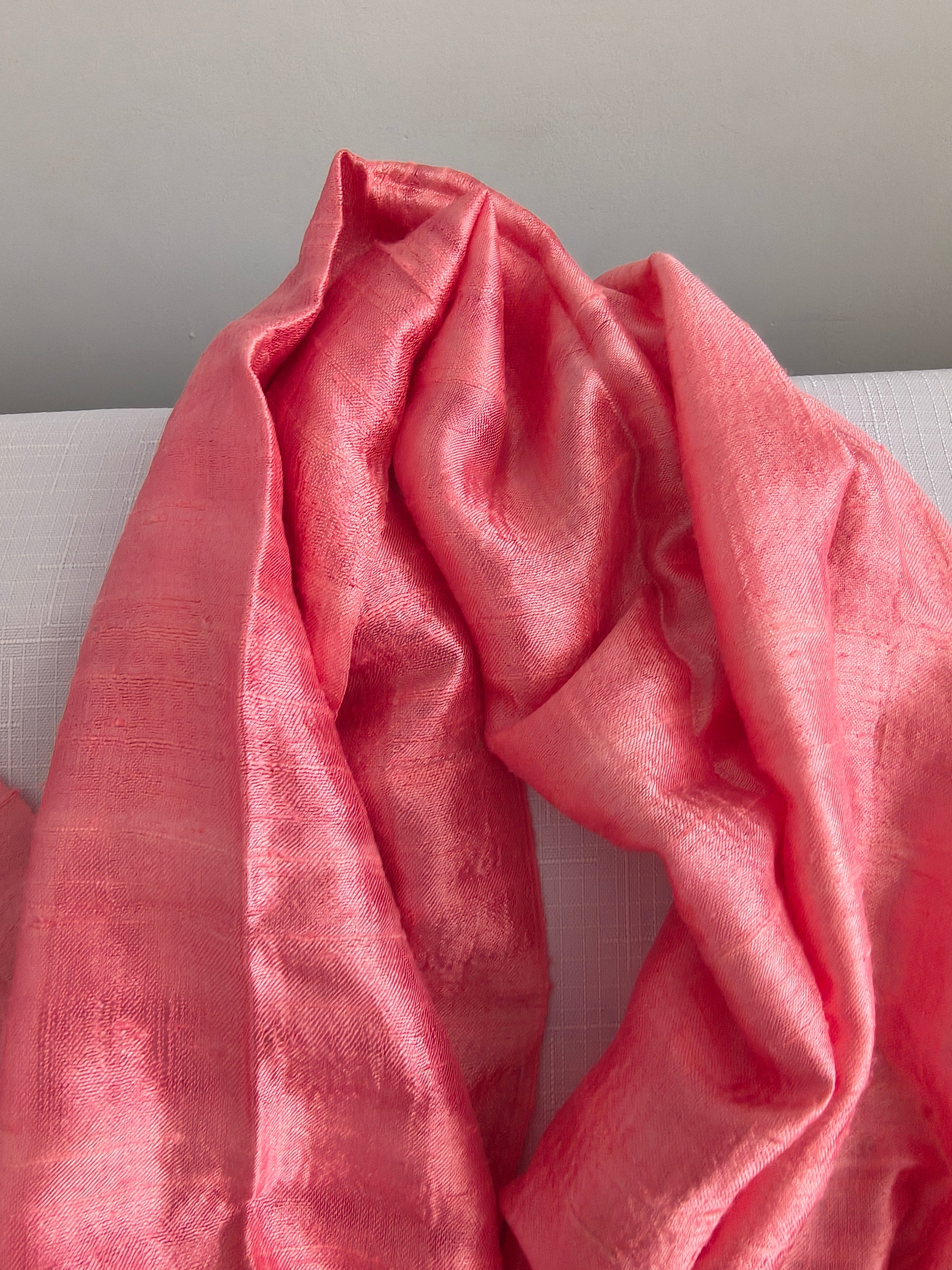Apaszka Jedwabna Łososiowa | 100% Pure Natural Silk | Fisher's International | 30x177cm