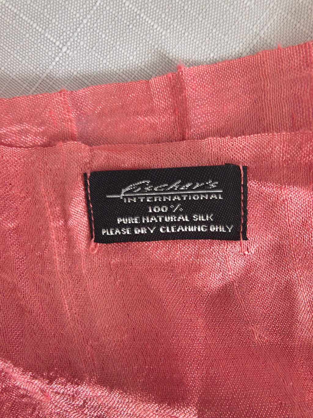 Apaszka Jedwabna Łososiowa | 100% Pure Natural Silk | Fisher's International | 30x177cm