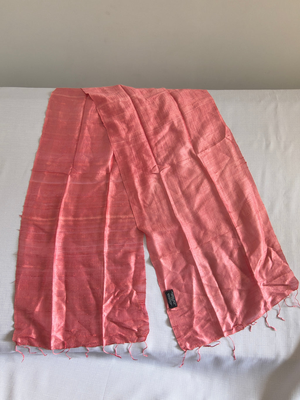 Apaszka Jedwabna Łososiowa | 100% Pure Natural Silk | Fisher's International | 30x177cm