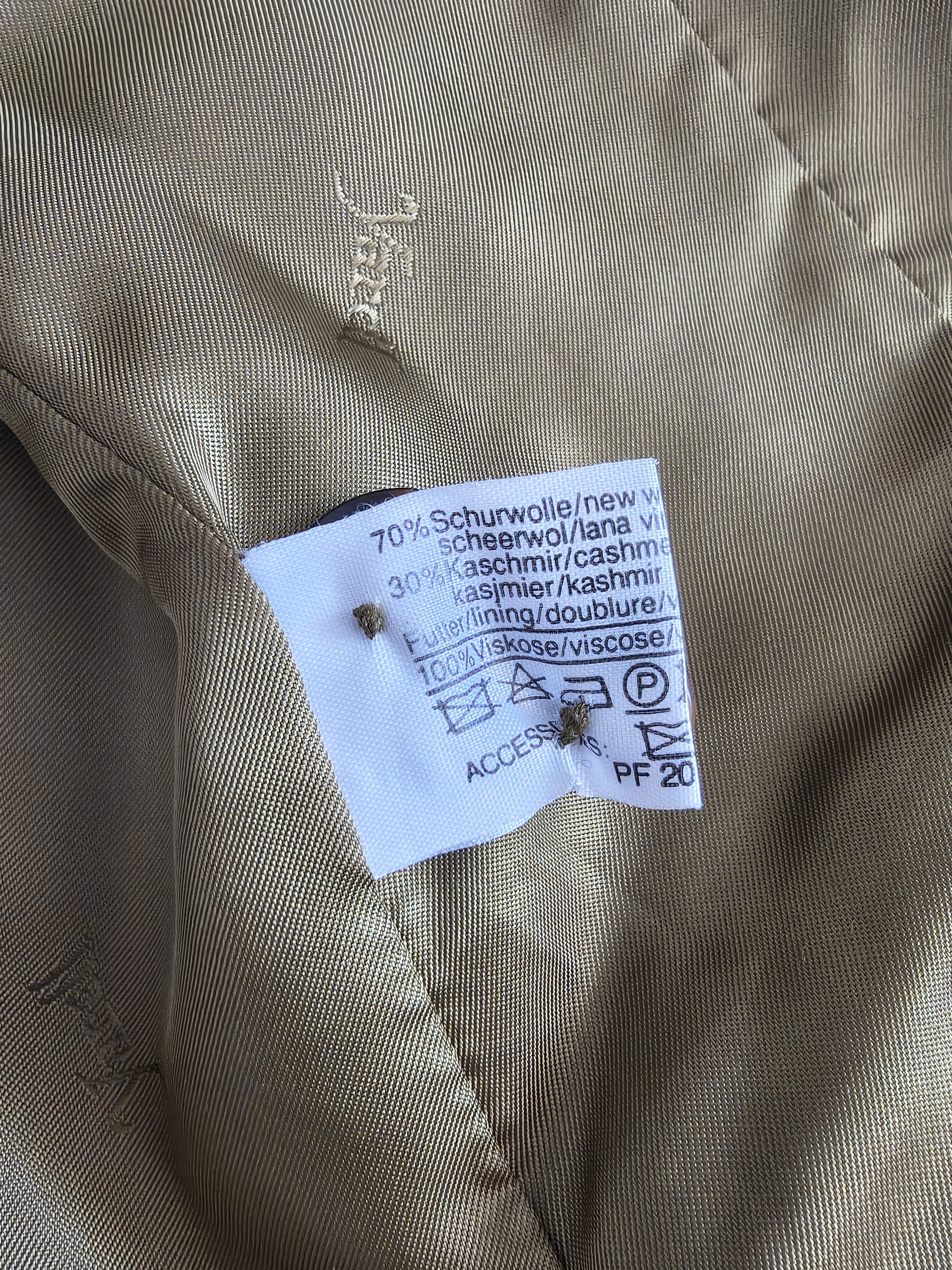 Żakiet Yarell Vintage Blazer — wełna z kaszmirem, oliwkowy, lata 80.