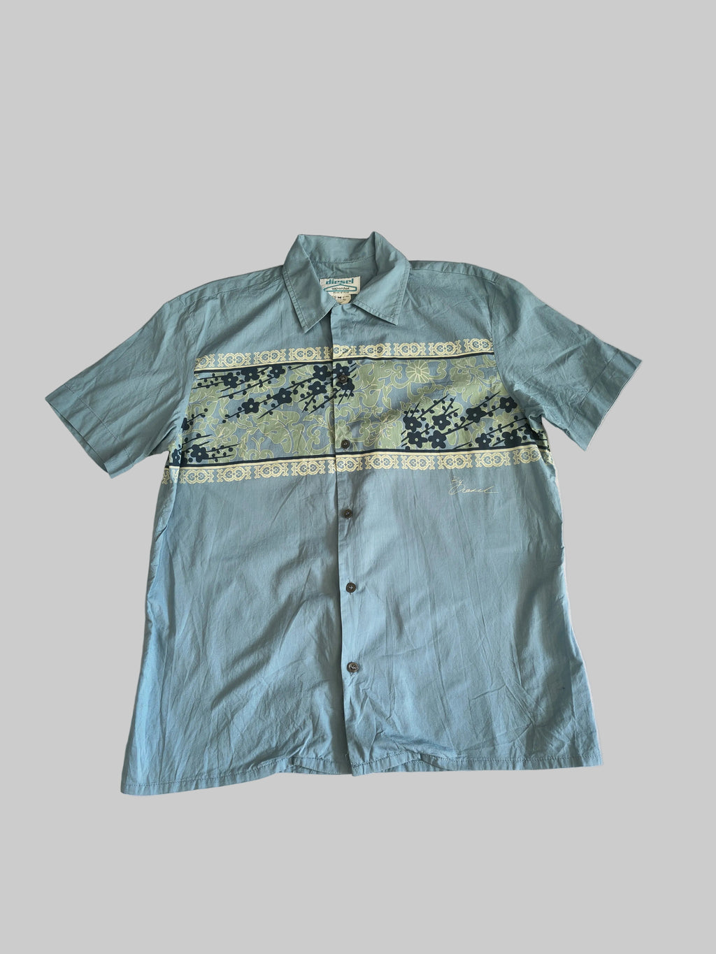 Diesel Supershirt Wear N Tear - koszula vintage blekitna r. M