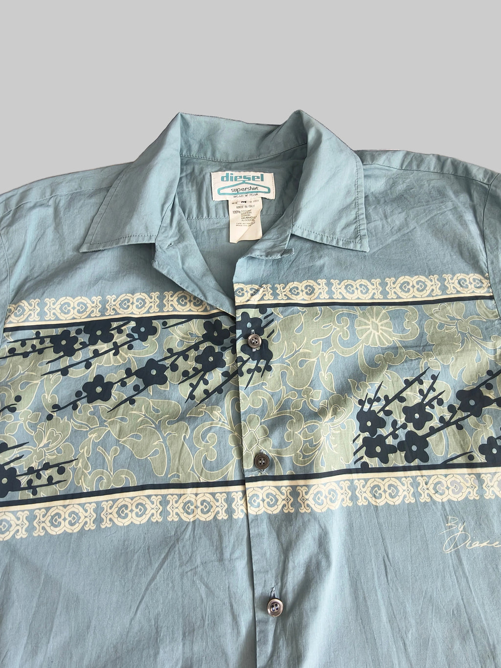 Diesel Supershirt Wear N Tear - koszula vintage blekitna r. M