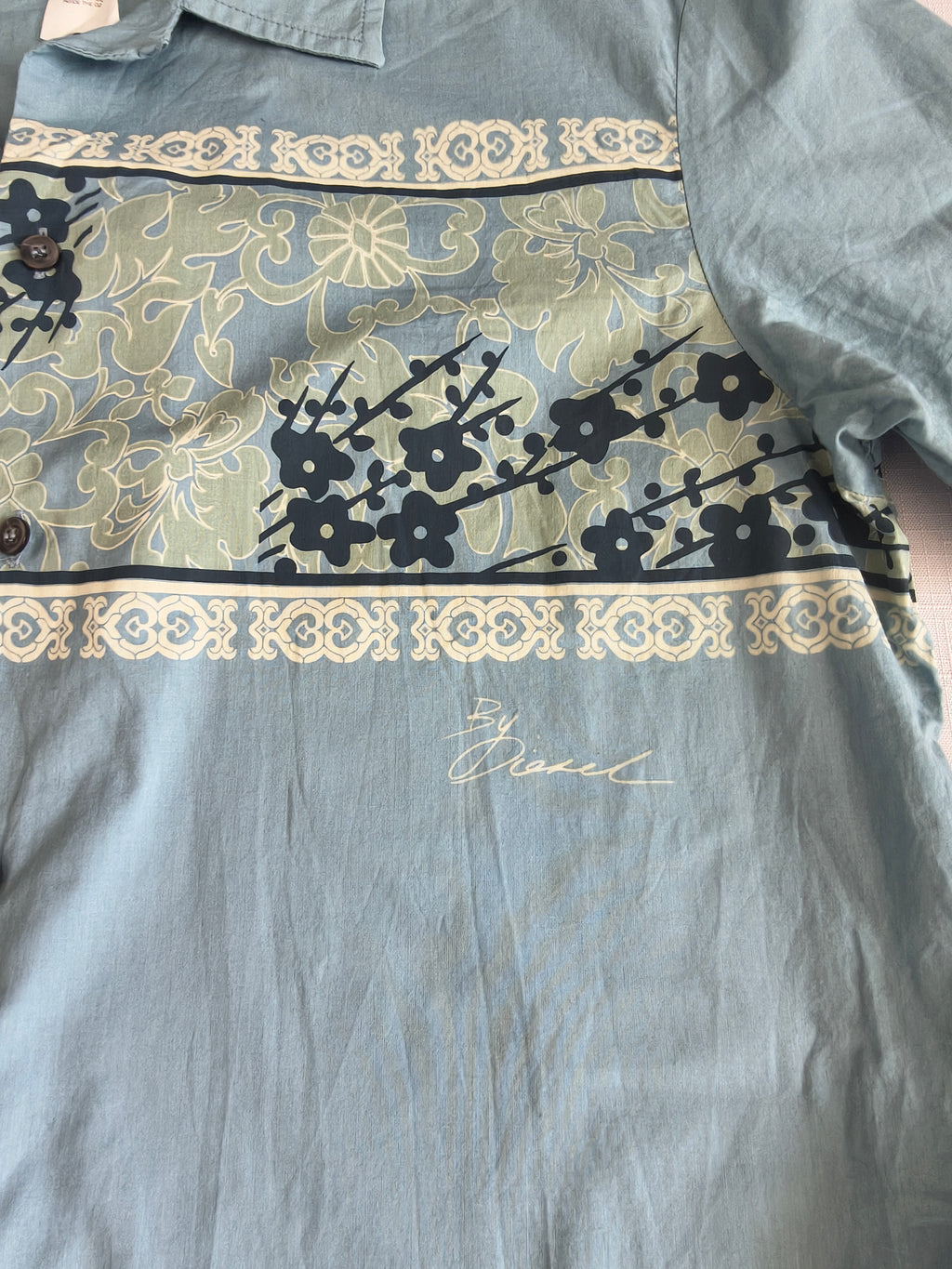 Diesel Supershirt Wear N Tear - koszula vintage blekitna r. M