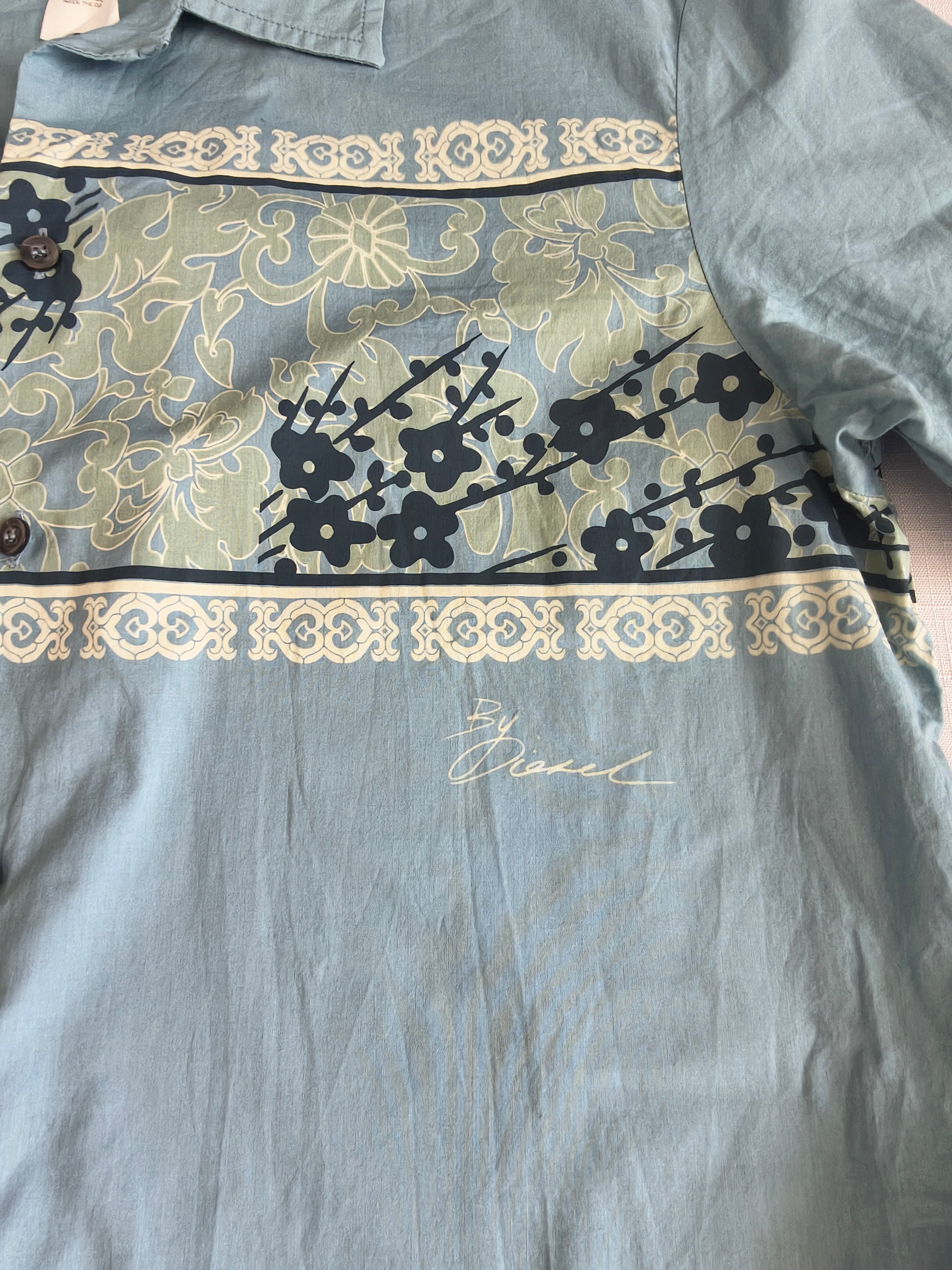 Diesel Supershirt Wear N Tear - koszula vintage blekitna r. M