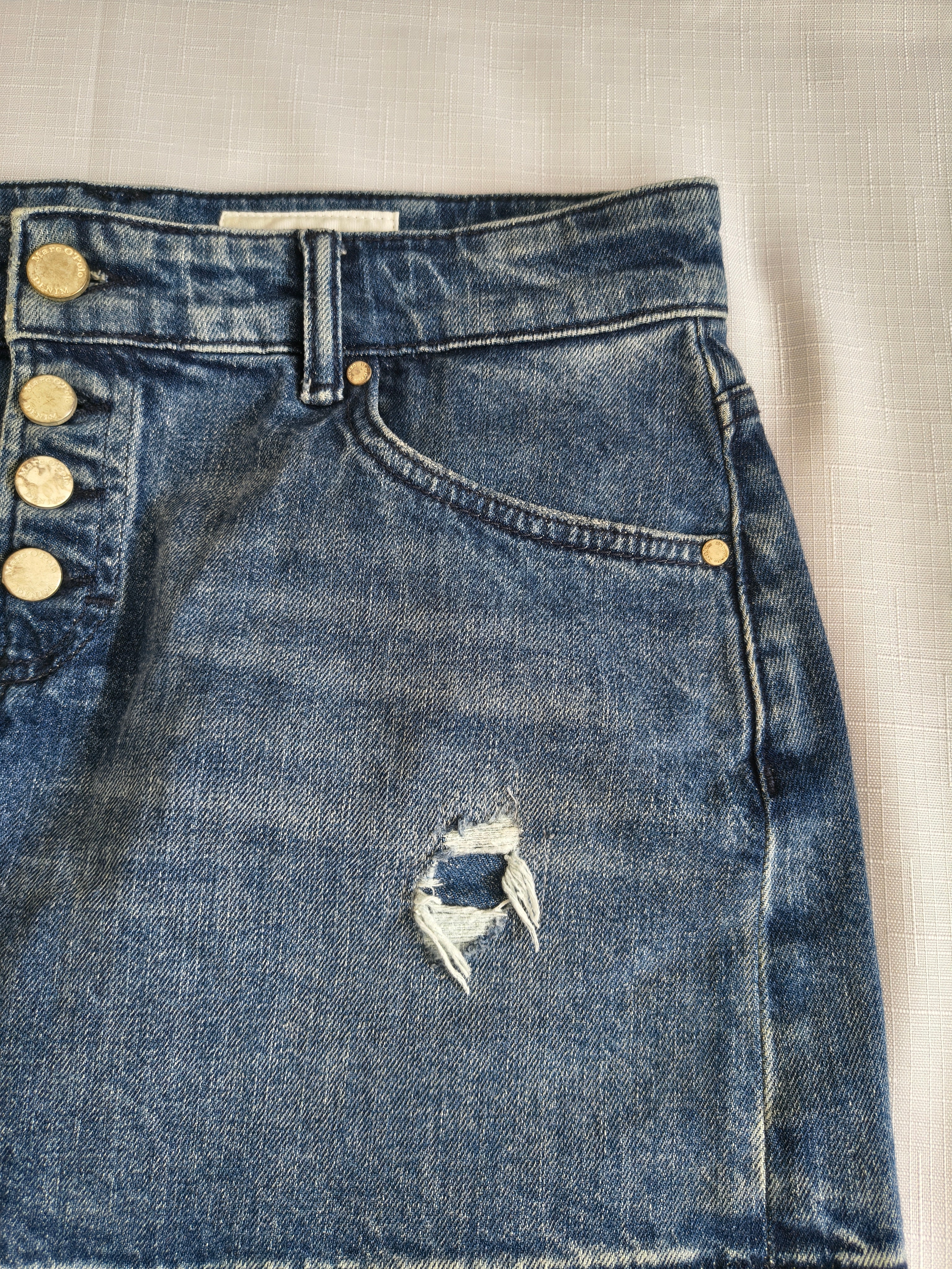 Marc OPolo Denim Spodnica jeansowa mini distressed W30