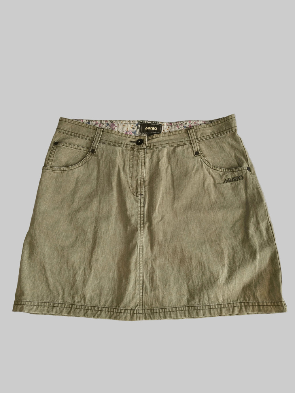 Musto Spodnica damska khaki jodełka 100% bawelna r. 10 UK / 36 EUR