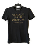 Versace Jeans Couture T-shirt damski czarny zloty napis Milano 1988 r. XS