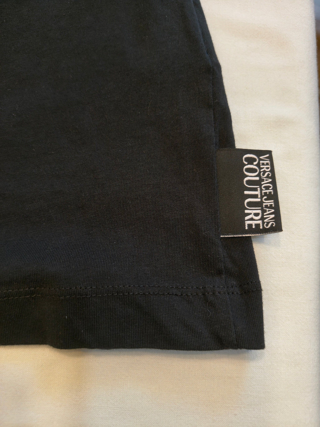 Versace Jeans Couture T-shirt damski czarny zloty napis Milano 1988 r. XS
