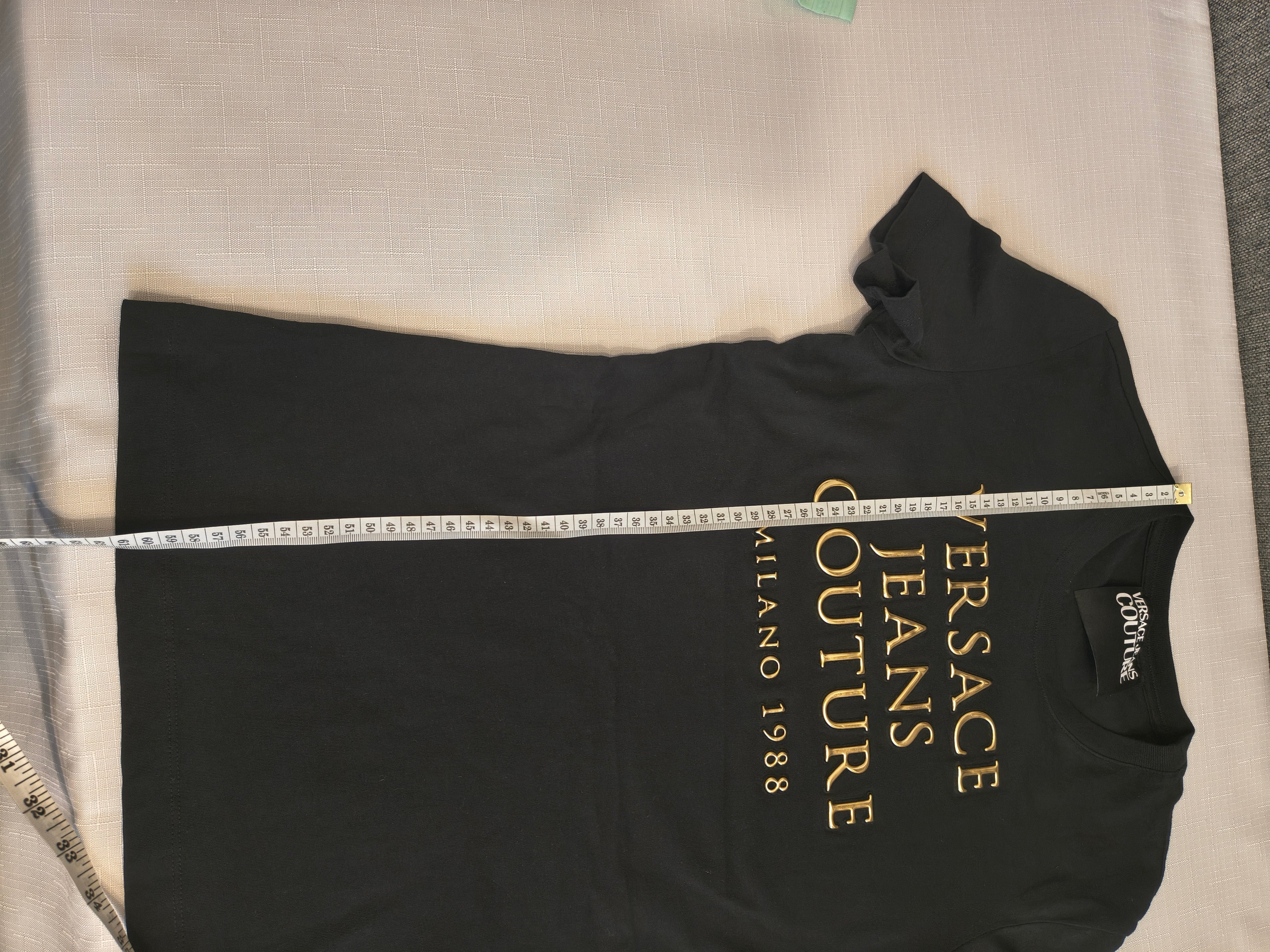 Versace Jeans Couture T-shirt damski czarny zloty napis Milano 1988 r. XS